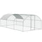 Large Metal Chicken Coop with Run, 9.8x19.3x6.5 ft Walk-in Chicken Runs for Yard with Cover, Doom Roof Hen House with Security Lock for Outdoor and Backyard, Farm, Duck Rabbit Cage Poultry Pen