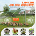 Chicken Coop 9.8x19.3x6.5ft Walk-in Run Dome Roof Lock Duck Rabbit