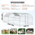 Chicken Coop 9.8x19.3x6.5ft Walk-in Run Dome Roof Lock Duck Rabbit