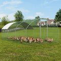 Chicken Coop 9.8x19.3x6.5ft Walk-in Run Dome Roof Lock Duck Rabbit