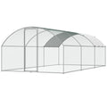 Chicken Coop 9.8x19.3x6.5ft Walk-in Run Dome Roof Lock Duck Rabbit