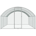 Chicken Coop 9.8x19.3x6.5ft Walk-in Run Dome Roof Lock Duck Rabbit