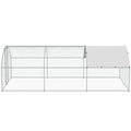 Chicken Coop 9.8x19.3x6.5ft Walk-in Run Dome Roof Lock Duck Rabbit