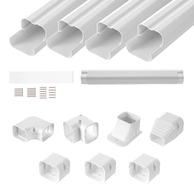 Mini Split Line Set Cover 76.2mm 4830mm White PVC Pipe