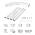 Mini Split Line Set Cover 76.2mm W 5350mm L, PVC Decorative Pipe Line Cover For Air Conditioner with 4 Straight Ducts & Full Components Easy to Install, Paintable for Heat Pumps, White