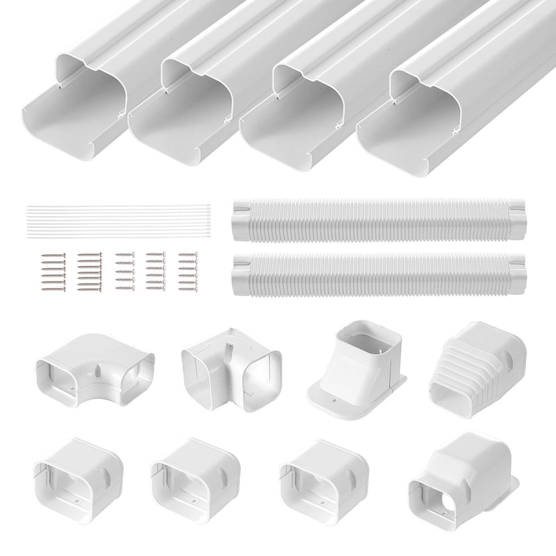 Mini Split Line Set Cover 76.2mm 5350mm White PVC Air Conditioner