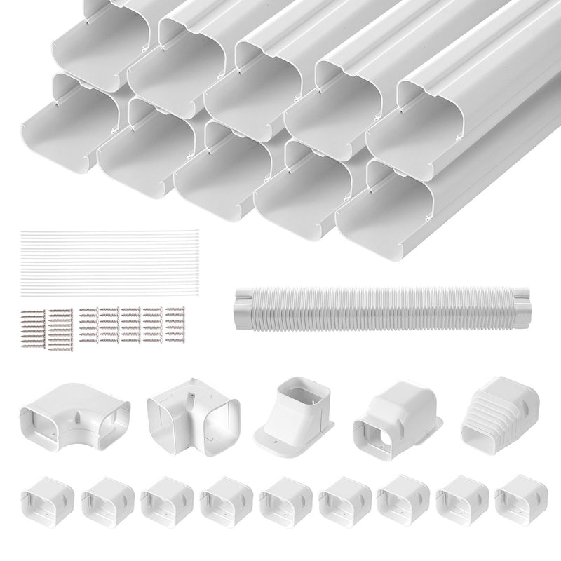 Mini Split Line Set Cover 76.2mm 5400mm PVC White Air Conditioner