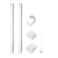 Mini Split Line Set Cover 76.2mm W 2270mm L, PVC Decorative Pipe Line Cover For Air Conditioner with 2 Straight Ducts & Full Components Easy to Install, Paintable for Heat Pumps, White