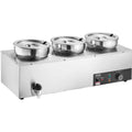Devanti 1200W 3x7.4QT Electric Soup Warmer Stainless Steel Bain Marie