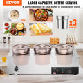 Devanti 1200W 3x7.4QT Electric Soup Warmer Stainless Steel Bain Marie