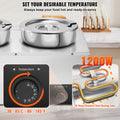 Devanti 1200W 3x7.4QT Electric Soup Warmer Stainless Steel Bain Marie