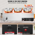 Devanti 1200W 3x7.4QT Electric Soup Warmer Stainless Steel Bain Marie