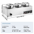 Devanti 1200W 3x7.4QT Electric Soup Warmer Stainless Steel Bain Marie