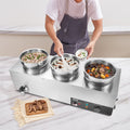 Devanti 1200W 3x7.4QT Electric Soup Warmer Stainless Steel Bain Marie