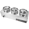 Devanti 1200W 3x7.4QT Electric Soup Warmer Stainless Steel Bain Marie