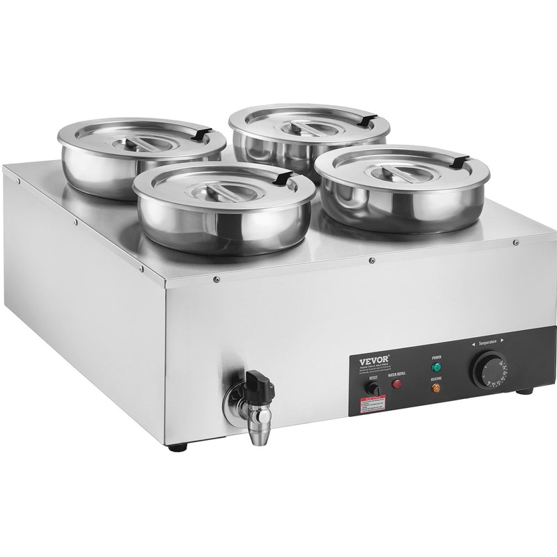 Commercial Soup Warmer 4x7.4Qt Pot Kettle Station Catering
