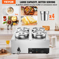 Commercial Soup Warmer 4x7.4Qt Pot Kettle Station Catering