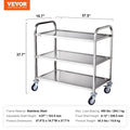 3-Tier Rolling Utility Cart 37.5