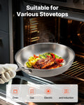 Tri-Ply Stainless Steel Frying Pan Set 3pc 240-320mm Induction