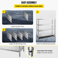 Garage Shelf 4-Tier 150x45x155cm Stainless Steel Heavy Duty