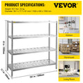 Garage Shelf 4-Tier 150x45x155cm Stainless Steel Heavy Duty