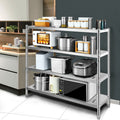 Garage Shelf 4-Tier 150x45x155cm Stainless Steel Heavy Duty
