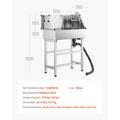 86.4 cm Stainless Steel Dog Washing Station, Pet Grooming Tub with Hot & Cold Faucet, Showerhead, Storage Rack, No-Bend All-in-One Bathtub, Home Wash Sink, Fits Small Cats and Dogs