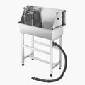 86.4 cm Stainless Steel Dog Washing Station, Pet Grooming Tub with Hot & Cold Faucet, Showerhead, Storage Rack, No-Bend All-in-One Bathtub, Home Wash Sink, Fits Small Cats and Dogs