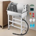 Stainless Steel Dog Washing Station 86.4cm Pet Grooming Tub Bath Sink