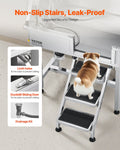 86.4 cm Dog Washing Station, Stainless Steel Pet Grooming Tub Bathtub, Professional Dog Wash Sink with Shower, Faucet, Soap Holder, Non-Slip Stairs Easy-Clean for Small Pets Cats (Right Door)