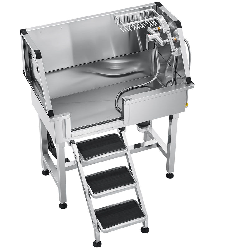 Dog Washing Station 86.4cm Stainless Steel Pet Grooming Tub