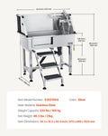 Dog Washing Station 86.4cm Stainless Steel Pet Grooming Tub
