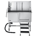 Dog Grooming Bath Tub 127cm Stainless Steel w Stairs Water Filter