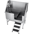 Stainless Steel Dog Washing Station 127cm w/ Stairs Faucet