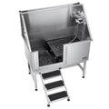 Stainless Steel Dog Washing Station 127cm w/ Stairs Faucet