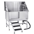 Stainless Steel Dog Washing Station 127cm w/ Stairs Faucet