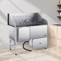 Dog Grooming Bath Tub 155cm Stainless Steel Ramp Water Filter