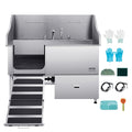 Dog Grooming Bath Tub 155cm Stainless Steel Ramp Water Filter