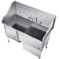 Dog Grooming Bath Tub 155cm Stainless Steel Ramp Water Filter