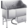 Dog Grooming Bath Tub 155cm Stainless Steel Ramp Water Filter