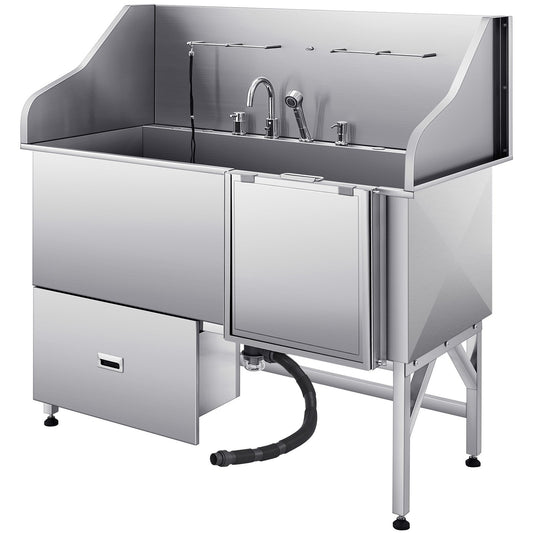 Cefito 155cm Dog Grooming Bath Tub Stainless Steel Ramp