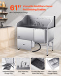 Cefito 155cm Dog Grooming Bath Tub Stainless Steel Ramp