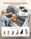 Stainless Steel Dog Bath Tub 157cm Pet Grooming Station Stairs Faucet