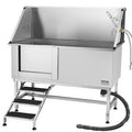 Stainless Steel Dog Bath Tub 157cm Pet Grooming Station Stairs Faucet