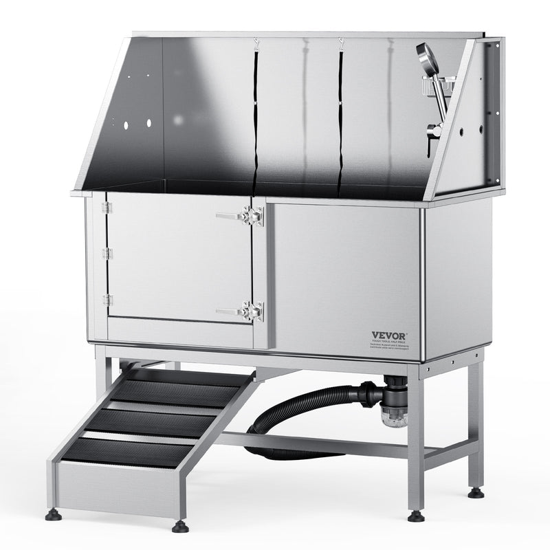 Artiss Dog Bathing Station 1.57M Stainless Steel Grooming Tub Ramp