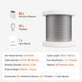Wire Rope Kit, 1.59 mm 100.6 m 304 Stainless Steel Cable with 80 Sleeves and 20 Thimbles, 2KN Breaking Strength, 7 x 7 Strands Marine Aircraft Grade for Handrail Stair Decking Fence Outdoors