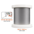 Wire Rope Kit, 1.59 mm 100.6 m 304 Stainless Steel Cable with 80 Sleeves and 20 Thimbles, 2KN Breaking Strength, 7 x 7 Strands Marine Aircraft Grade for Handrail Stair Decking Fence Outdoors