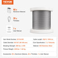 Wire Rope Kit 1.59mm 100.6m 304 Stainless Steel 2KN 7x7 Strands