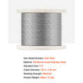 Wire Rope Kit, 3.18 mm 305 m 316 Stainless Steel Cable with Cutter and Gloves, 7.1KN Breaking Strength, 7x7 Strands Construction Marine Aircraft Grade for Handrail Stair Decking Fence Outdoors