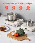 Stainless Steel Saucepan Set 3pc 1QT 2QT 3QT Nonstick Glass Lids